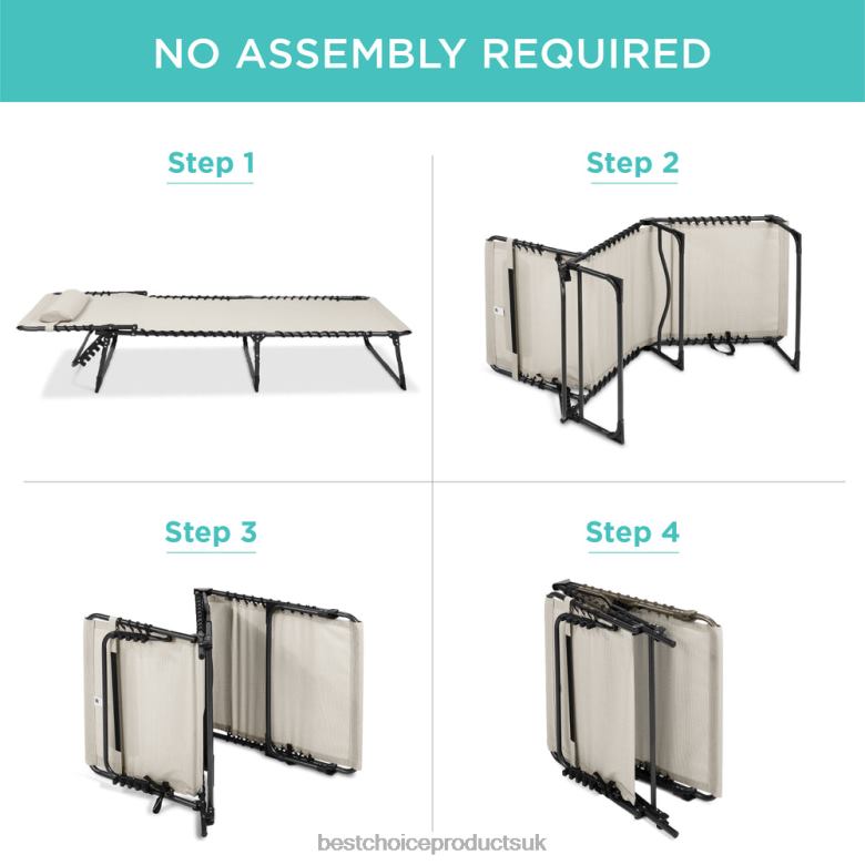 Outdoor Living | Best Choice ProductsPortable Patio Chaise Lounge Chair Outdoor Recliner w/ Pillow N62R834 Ivory