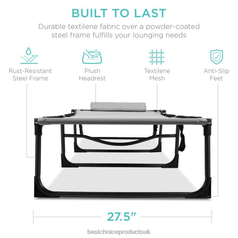 Outdoor Living | Best Choice ProductsPortable Patio Chaise Lounge Chair Outdoor Recliner w/ Pillow N62R837 Fog Gray