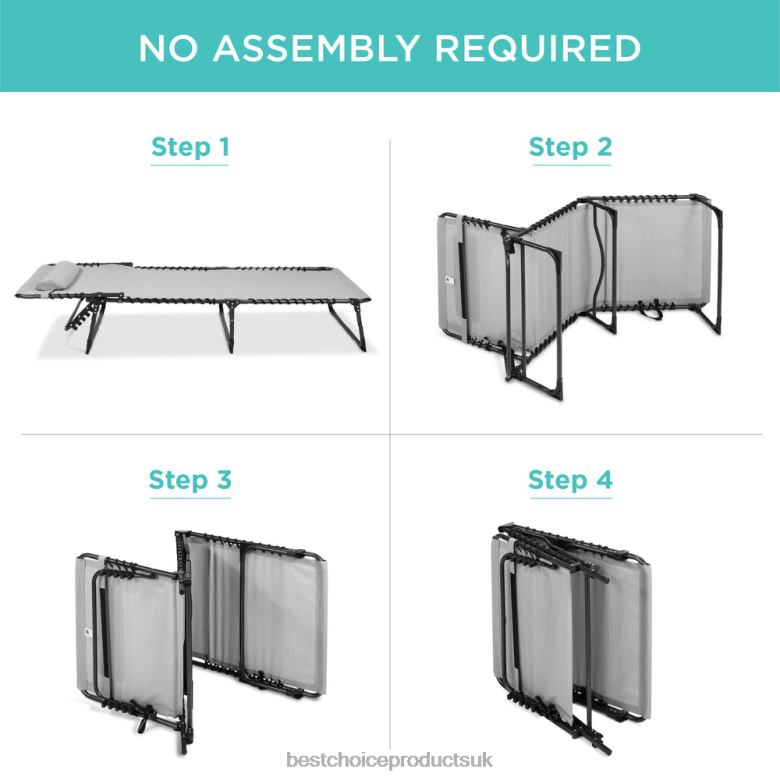 Outdoor Living | Best Choice ProductsPortable Patio Chaise Lounge Chair Outdoor Recliner w/ Pillow N62R837 Fog Gray