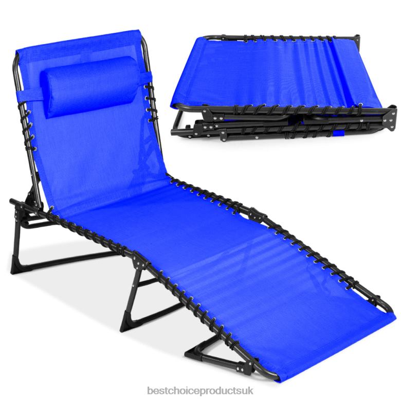 Outdoor Living | Best Choice ProductsPortable Patio Chaise Lounge Chair Outdoor Recliner w/ Pillow N62R838 Resort Blue