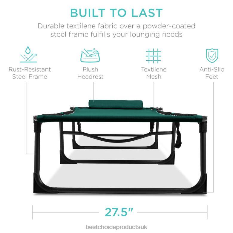 Outdoor Living | Best Choice ProductsPortable Patio Chaise Lounge Chair Outdoor Recliner w/ Pillow N62R839 Forest Green