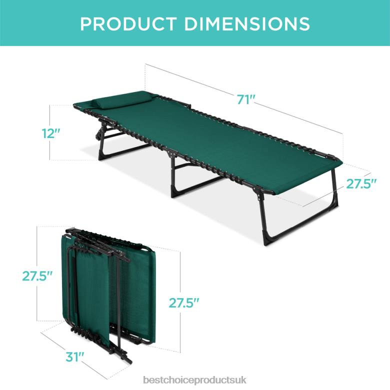 Outdoor Living | Best Choice ProductsPortable Patio Chaise Lounge Chair Outdoor Recliner w/ Pillow N62R839 Forest Green