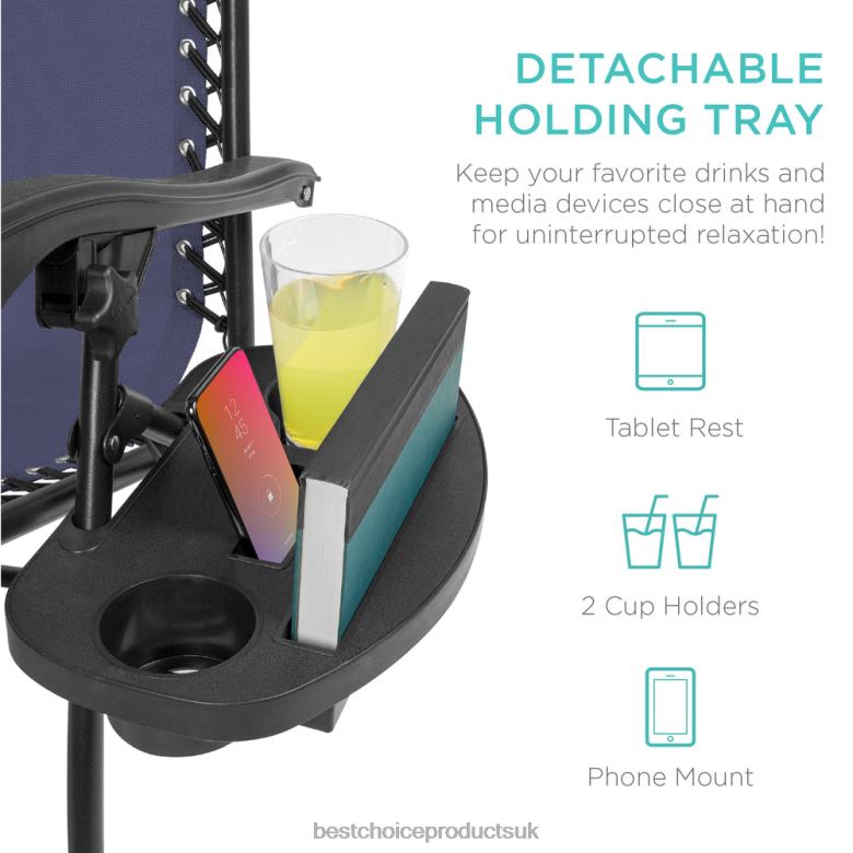 Outdoor Living | Best Choice ProductsSet of 2 Adjustable Zero Gravity Patio Chair Recliners w/ Cup Holders N62R793 Blue