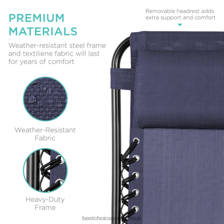 Outdoor Living | Best Choice ProductsSet of 2 Adjustable Zero Gravity Patio Chair Recliners w/ Cup Holders N62R793 Blue