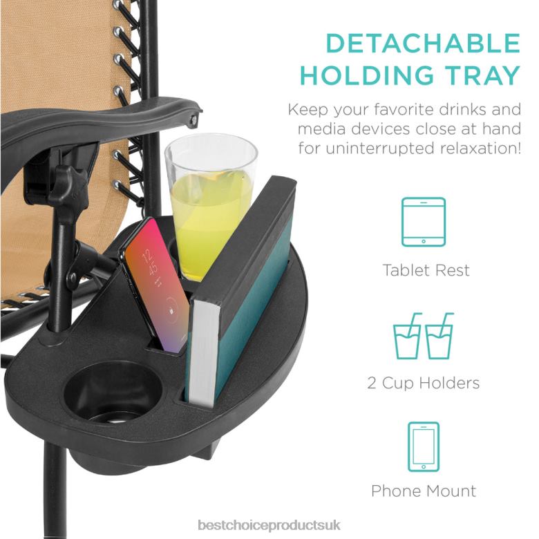 Outdoor Living | Best Choice ProductsSet of 2 Adjustable Zero Gravity Patio Chair Recliners w/ Cup Holders N62R797 Beige