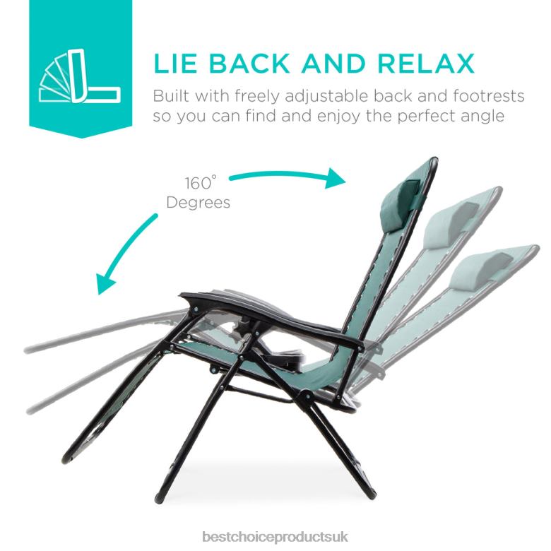 Outdoor Living | Best Choice ProductsSet of 2 Adjustable Zero Gravity Patio Chair Recliners w/ Cup Holders N62R801 Forest Green
