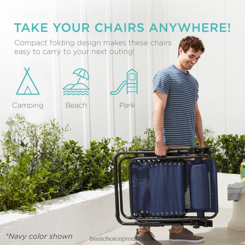 Outdoor Living | Best Choice ProductsSet of 2 Adjustable Zero Gravity Patio Chair Recliners w/ Cup Holders N62R809 Mint