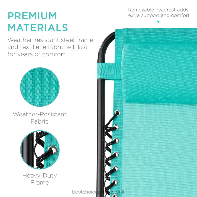 Outdoor Living | Best Choice ProductsSet of 2 Adjustable Zero Gravity Patio Chair Recliners w/ Cup Holders N62R809 Mint