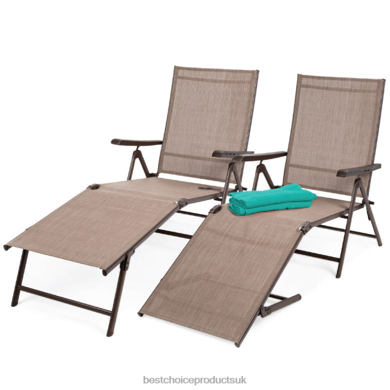 Outdoor Living | Best Choice ProductsSet of 2 Outdoor Patio Chaise Recliner Lounge Chairs w/ Rust-Resistant Frame N62R824 Brown