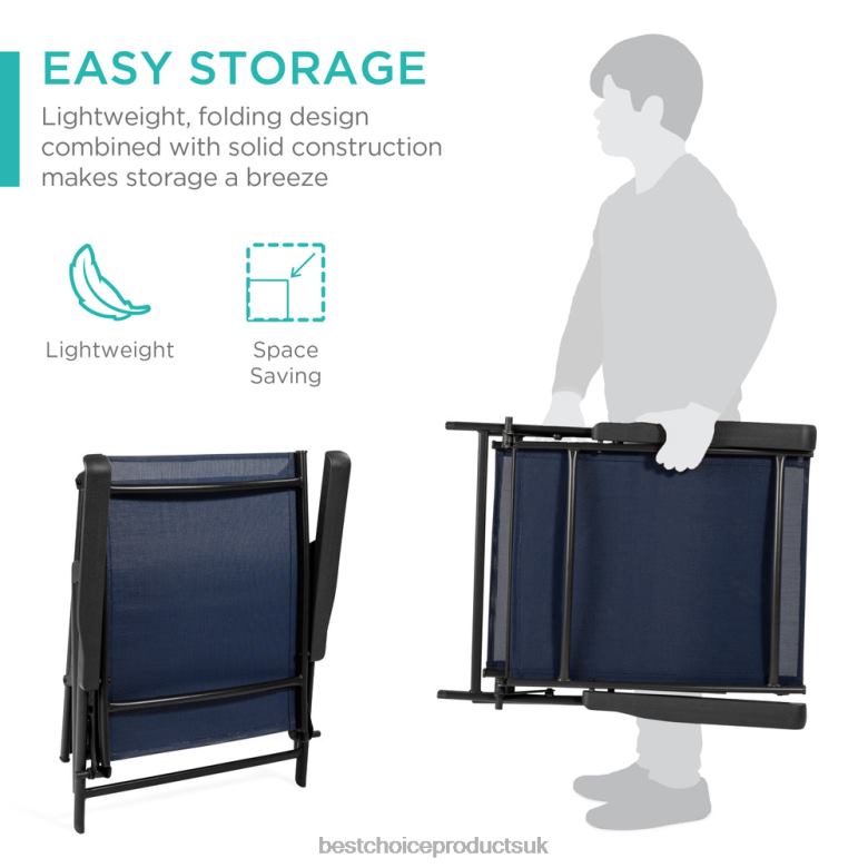 Outdoor Living | Best Choice ProductsSet of 2 Outdoor Patio Chaise Recliner Lounge Chairs w/ Rust-Resistant Frame N62R826 Navy