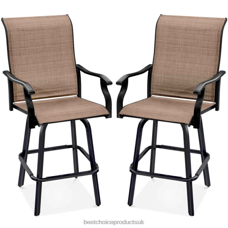 Outdoor Living | Best Choice ProductsSet of 2 Swivel Barstools w/ 360 Rotation, All-Weather Mesh N62R1384 Tan