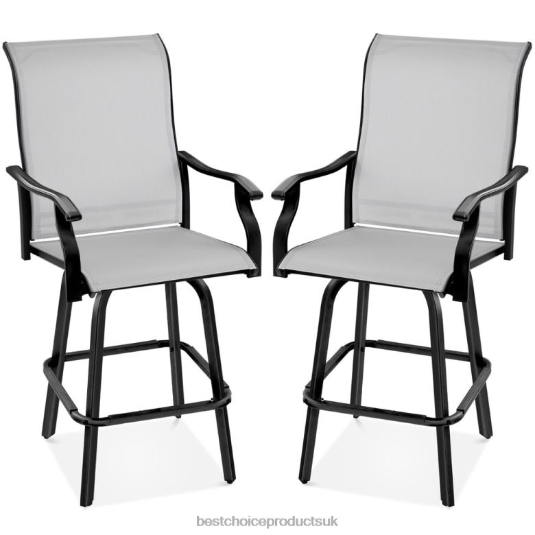 Outdoor Living | Best Choice ProductsSet of 2 Swivel Barstools w/ 360 Rotation, All-Weather Mesh N62R1387 Gray