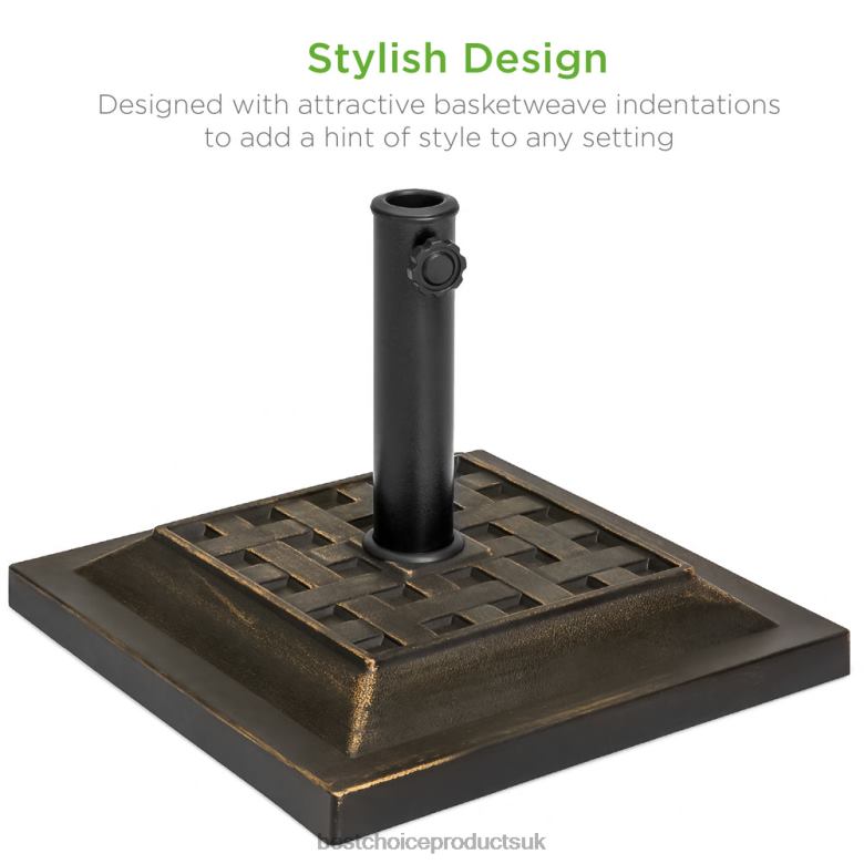 Outdoor Living | Best Choice Products26lb Steel Square Patio Umbrella Base Stand, Basketweave Pattern N62R927 Bronze