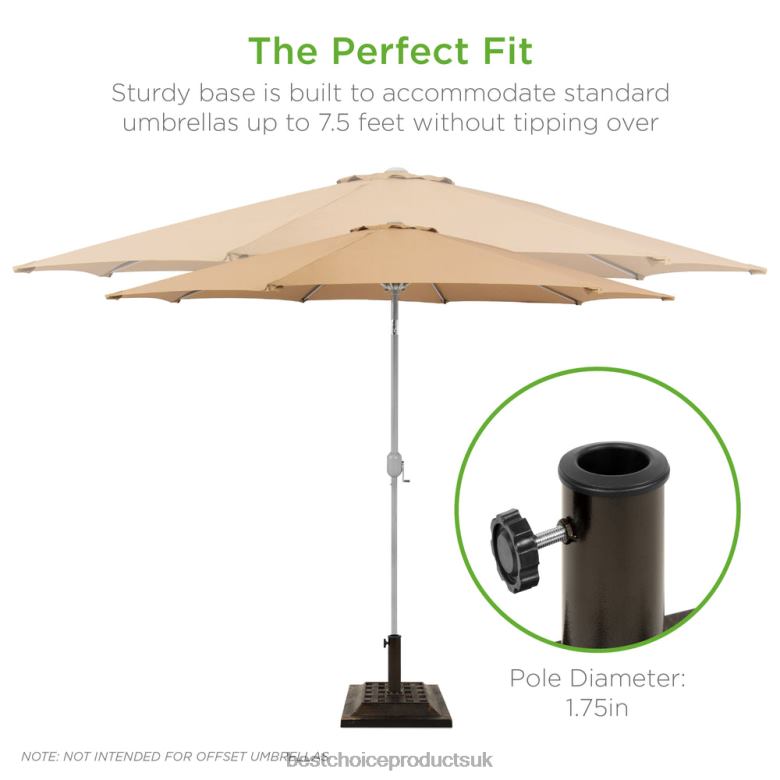 Outdoor Living | Best Choice Products26lb Steel Square Patio Umbrella Base Stand, Basketweave Pattern N62R927 Bronze