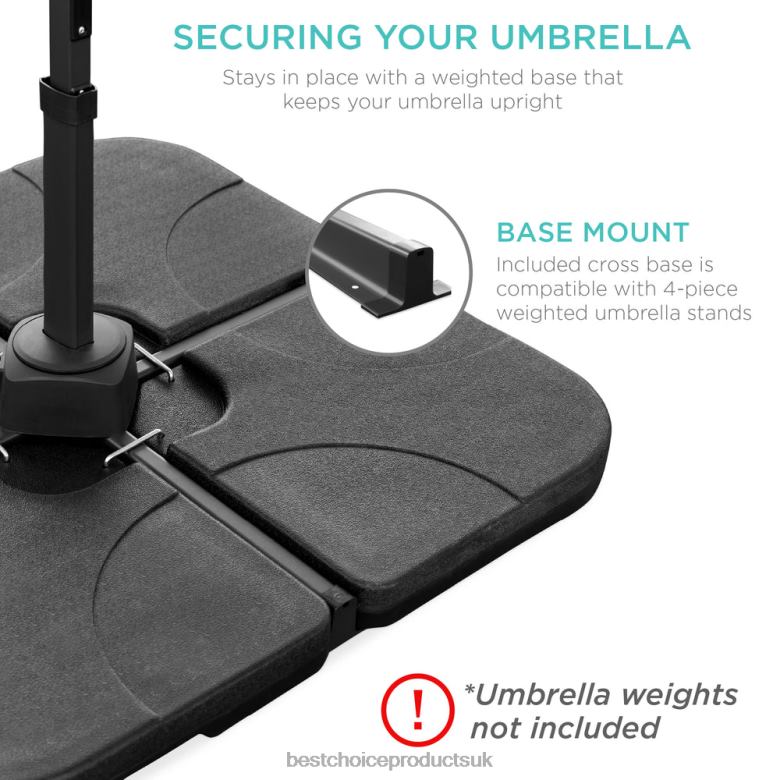 Outdoor Living | Best Choice Products360-Degree Solar LED Cantilever Offset Patio Umbrella w/ Tilt N62R889 Tan