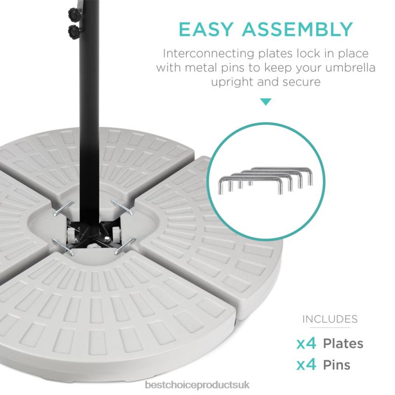 Outdoor Living | Best Choice Products4-Piece Cantilever Offset Patio Umbrella Base Stand w/ Carry Handles N62R911 Black