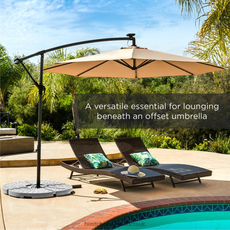 Outdoor Living | Best Choice Products4-Piece Cantilever Offset Patio Umbrella Base Stand w/ Carry Handles N62R911 Black