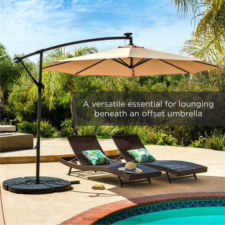 Outdoor Living | Best Choice Products4-Piece Cantilever Offset Patio Umbrella Base Stand w/ Carry Handles N62R911 Black