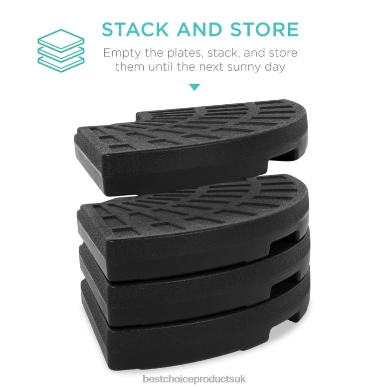 Outdoor Living | Best Choice Products4-Piece Cantilever Offset Patio Umbrella Base Stand w/ Carry Handles N62R911 Black