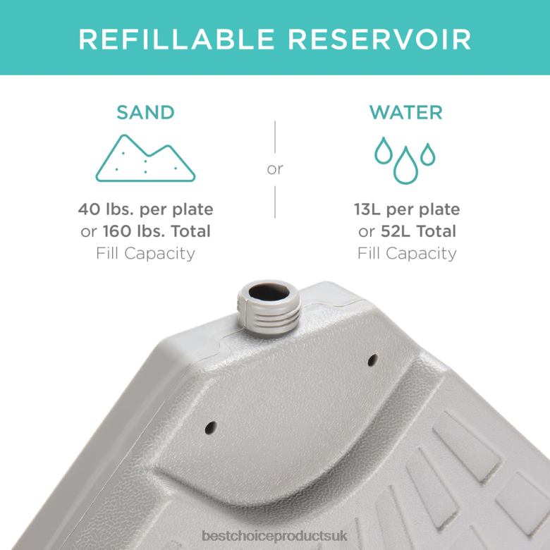 Outdoor Living | Best Choice Products4-Piece Cantilever Offset Patio Umbrella Base Stand w/ Carry Handles N62R911 Black