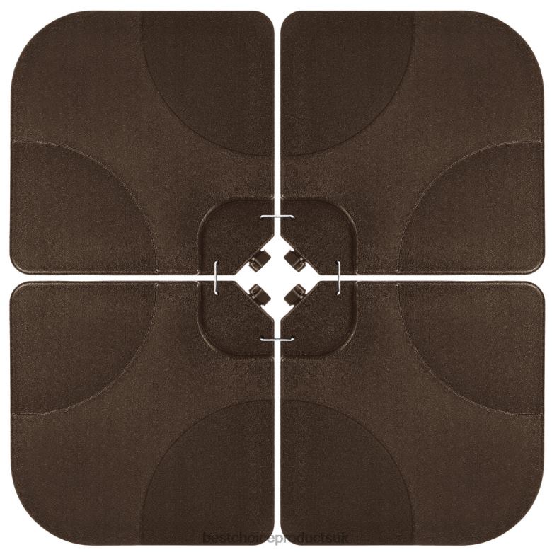 Outdoor Living | Best Choice Products4-Piece Cantilever Offset Patio Umbrella Stand Square Base Plate Set N62R1389 Brown