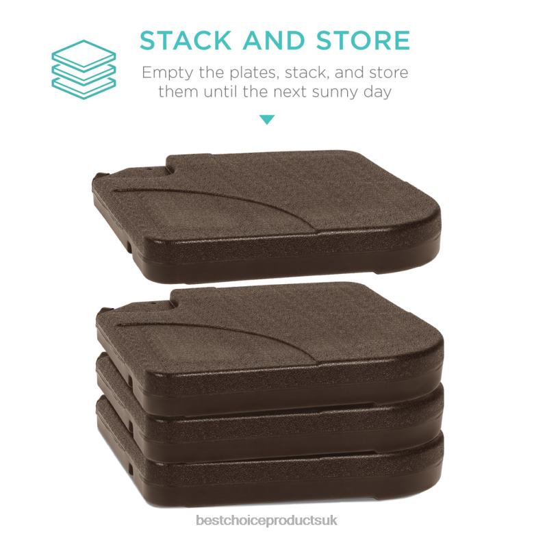 Outdoor Living | Best Choice Products4-Piece Cantilever Offset Patio Umbrella Stand Square Base Plate Set N62R1389 Brown