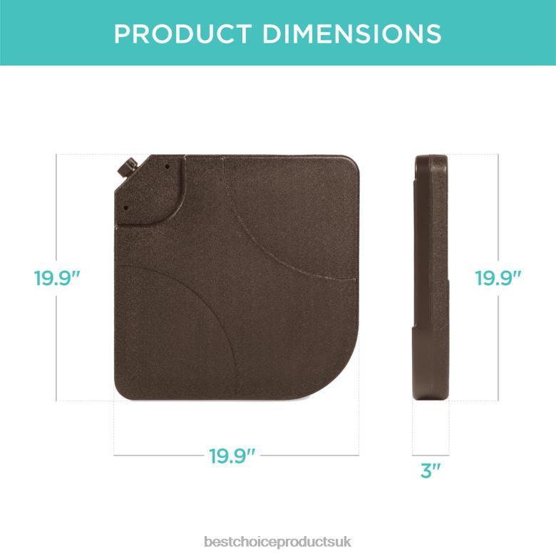 Outdoor Living | Best Choice Products4-Piece Cantilever Offset Patio Umbrella Stand Square Base Plate Set N62R1389 Brown