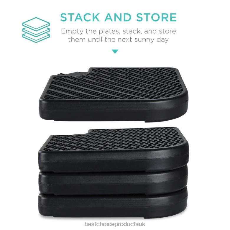 Outdoor Living | Best Choice Products4-Piece Cantilever Offset Patio Umbrella Stand Square Base Plate Set N62R915 Black Faux Wicker