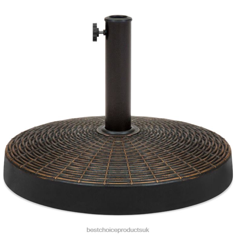 Outdoor Living | Best Choice Products55lb Round Wicker Style Patio Umbrella Stand w/ Blackened Bronze Finish N62R1416 Black