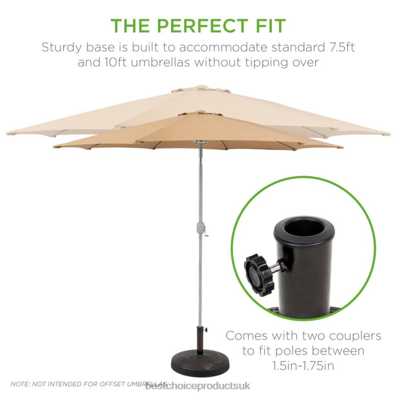 Outdoor Living | Best Choice Products55lb Round Wicker Style Patio Umbrella Stand w/ Blackened Bronze Finish N62R1416 Black