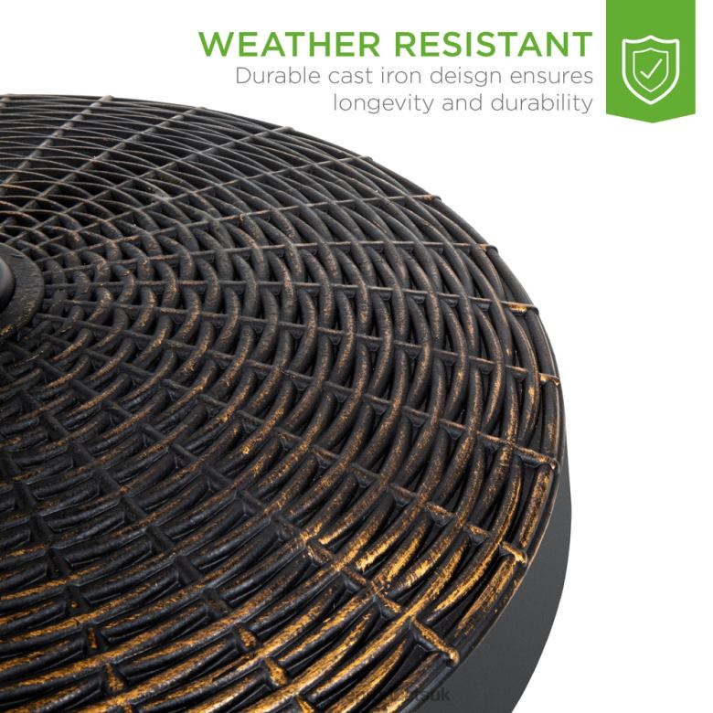Outdoor Living | Best Choice Products55lb Round Wicker Style Patio Umbrella Stand w/ Blackened Bronze Finish N62R1416 Black