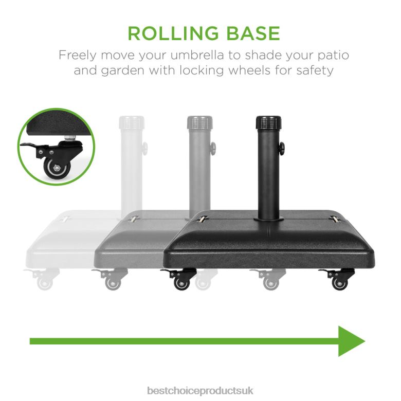 Outdoor Living | Best Choice Products81lb. Heavy Duty Concrete Umbrella Base Stand w/ Wheels N62R420 Black