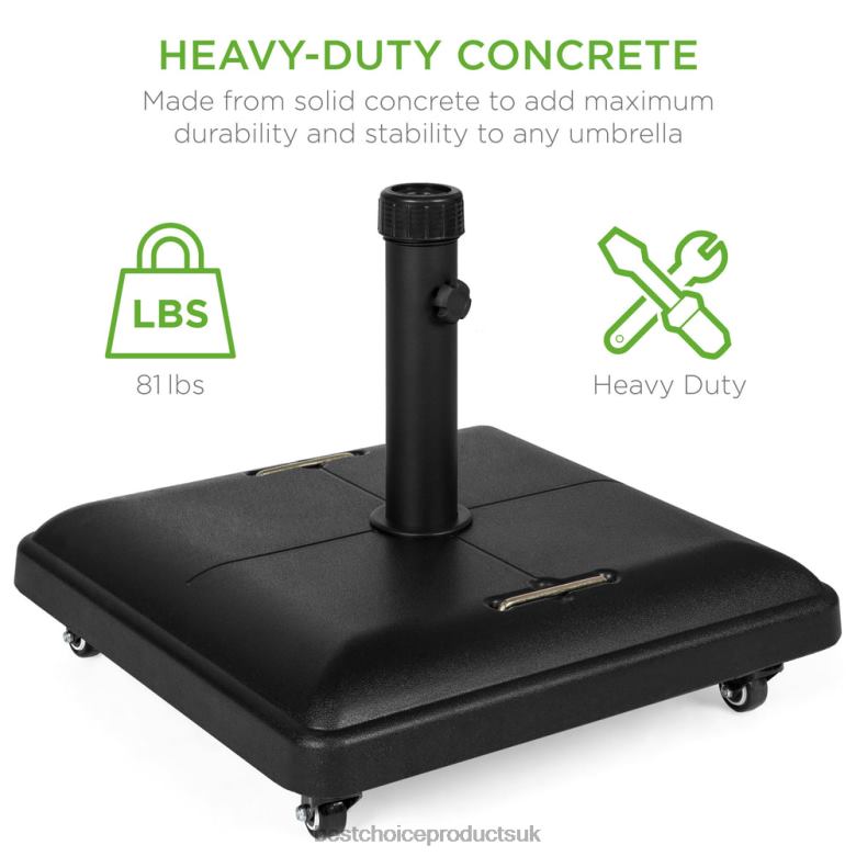 Outdoor Living | Best Choice Products81lb. Heavy Duty Concrete Umbrella Base Stand w/ Wheels N62R420 Black