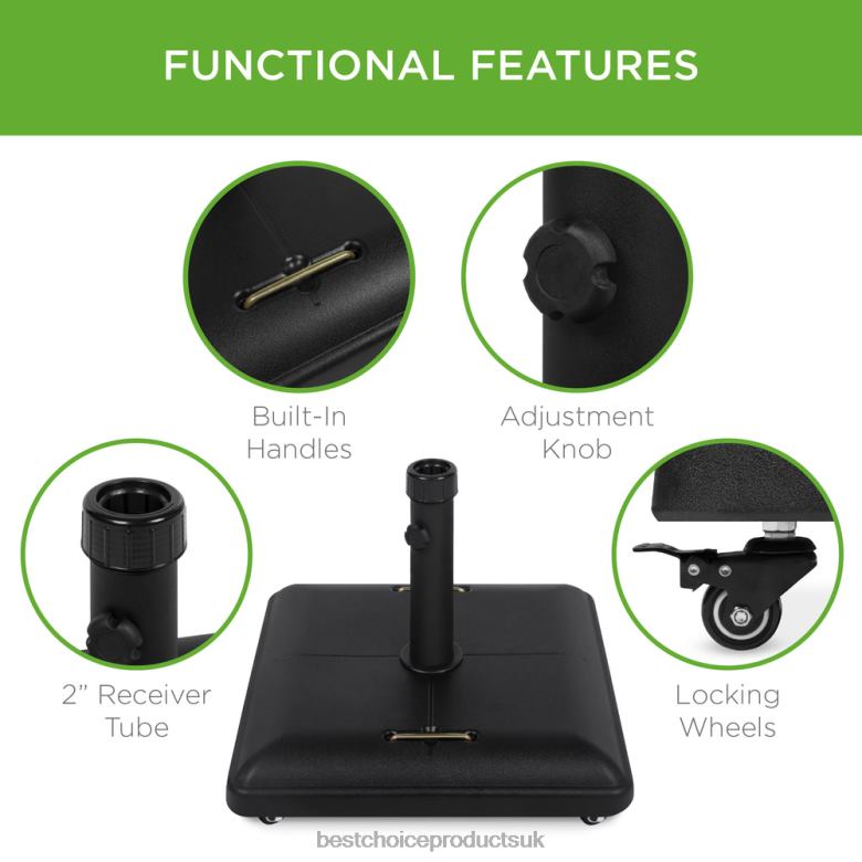 Outdoor Living | Best Choice Products81lb. Heavy Duty Concrete Umbrella Base Stand w/ Wheels N62R420 Black