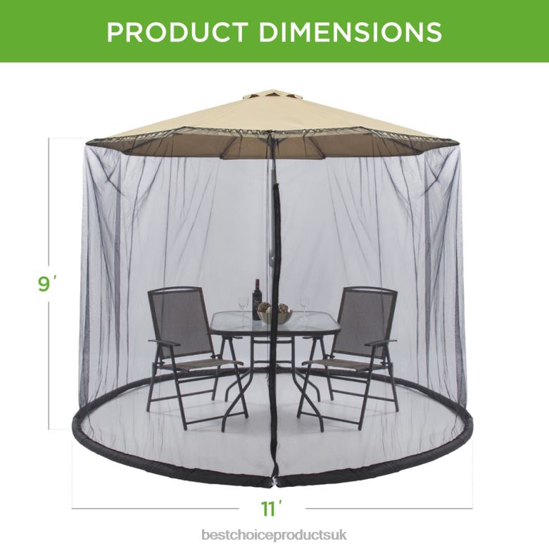 Outdoor Living | Best Choice ProductsAdjustable Bug Net Accessory for Patio Umbrella w/ Zippered Door N62R427 Black