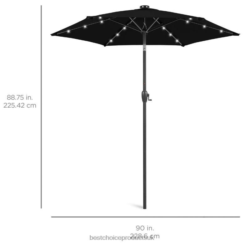 Outdoor Living | Best Choice ProductsOutdoor Solar Patio Umbrella w/ Push Button Tilt, Crank Lift N62R861 Black