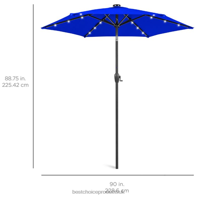 Outdoor Living | Best Choice ProductsOutdoor Solar Patio Umbrella w/ Push Button Tilt, Crank Lift N62R867 Resort Blue
