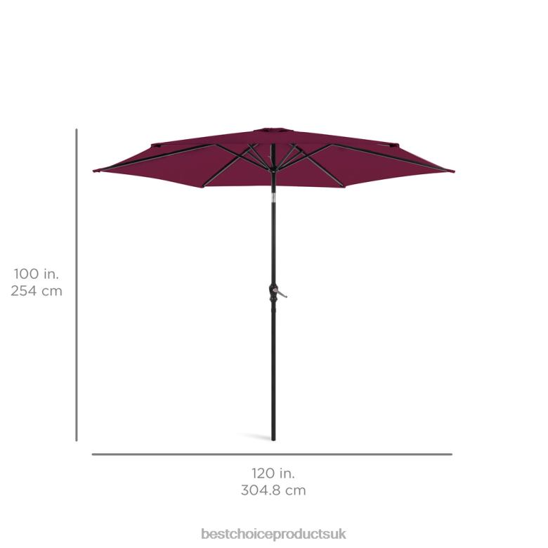 Outdoor Living | Best Choice ProductsOutdoor Steel Market Patio Umbrella Decoration w/ Tilt, Crank Lift N62R1367 Burgundy