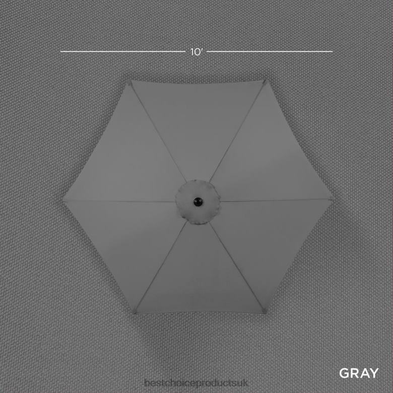 Outdoor Living | Best Choice ProductsOutdoor Steel Market Patio Umbrella Decoration w/ Tilt, Crank Lift N62R1368 Gray