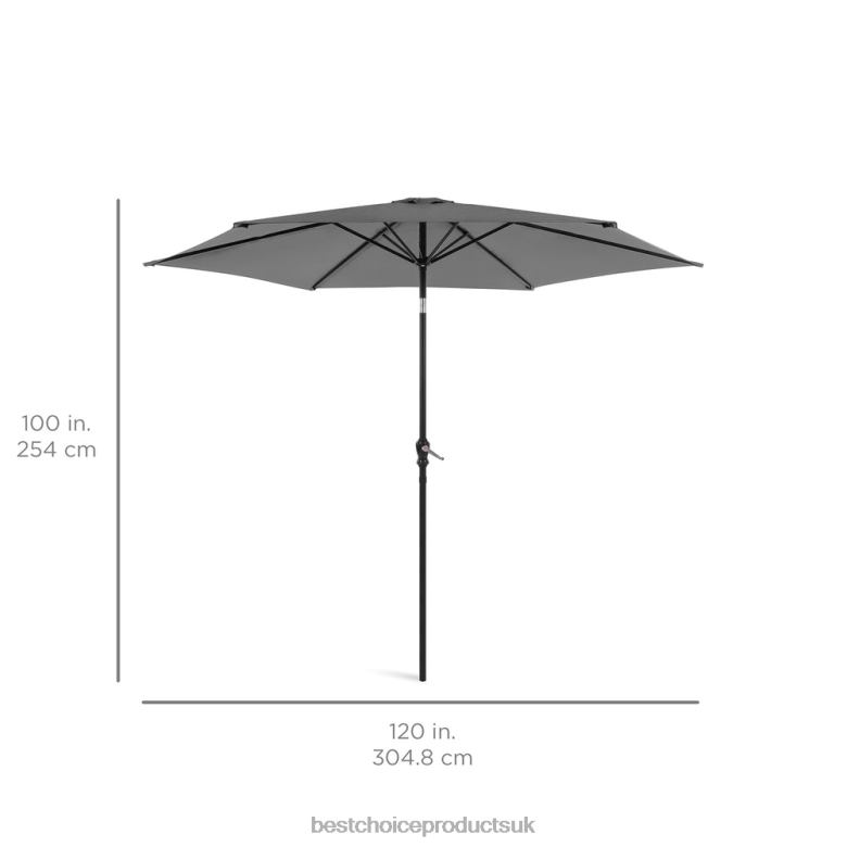 Outdoor Living | Best Choice ProductsOutdoor Steel Market Patio Umbrella Decoration w/ Tilt, Crank Lift N62R1368 Gray