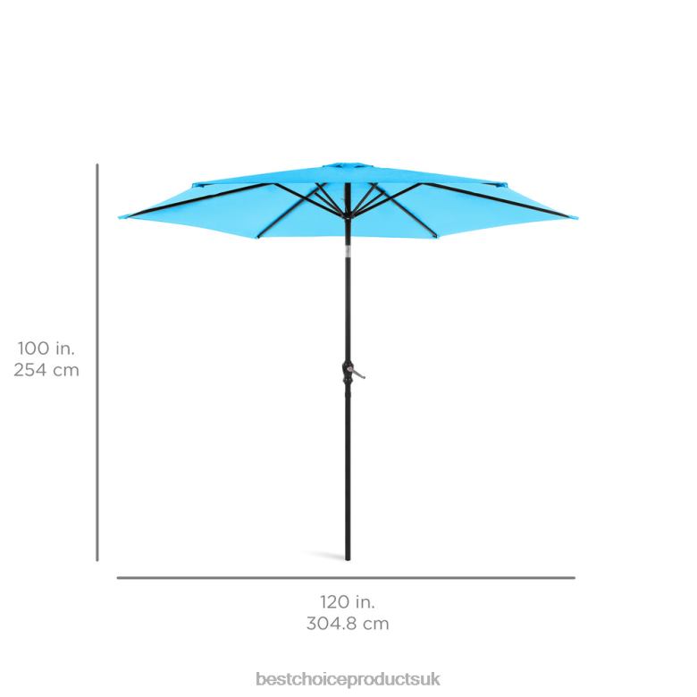 Outdoor Living | Best Choice ProductsOutdoor Steel Market Patio Umbrella Decoration w/ Tilt, Crank Lift N62R1369 Sky Blue