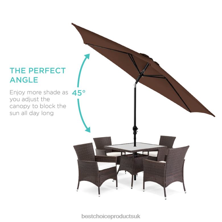 Outdoor Living | Best Choice ProductsOutdoor Steel Market Patio Umbrella Decoration w/ Tilt, Crank Lift N62R1370 Brown