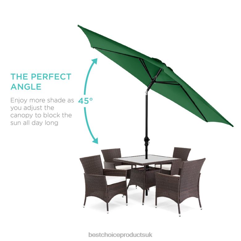 Outdoor Living | Best Choice ProductsOutdoor Steel Market Patio Umbrella Decoration w/ Tilt, Crank Lift N62R1371 Green