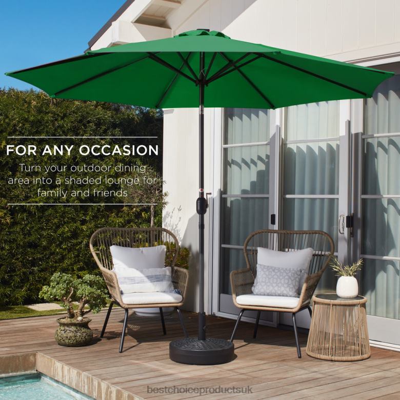 Outdoor Living | Best Choice ProductsOutdoor Steel Market Patio Umbrella Decoration w/ Tilt, Crank Lift N62R1371 Green