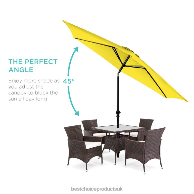 Outdoor Living | Best Choice ProductsOutdoor Steel Market Patio Umbrella Decoration w/ Tilt, Crank Lift N62R1372 Yellow