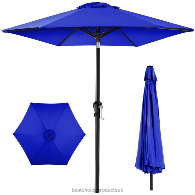 Outdoor Living | Best Choice ProductsOutdoor Steel Market Patio Umbrella Decoration w/ Tilt, Crank Lift N62R1374 Resort Blue
