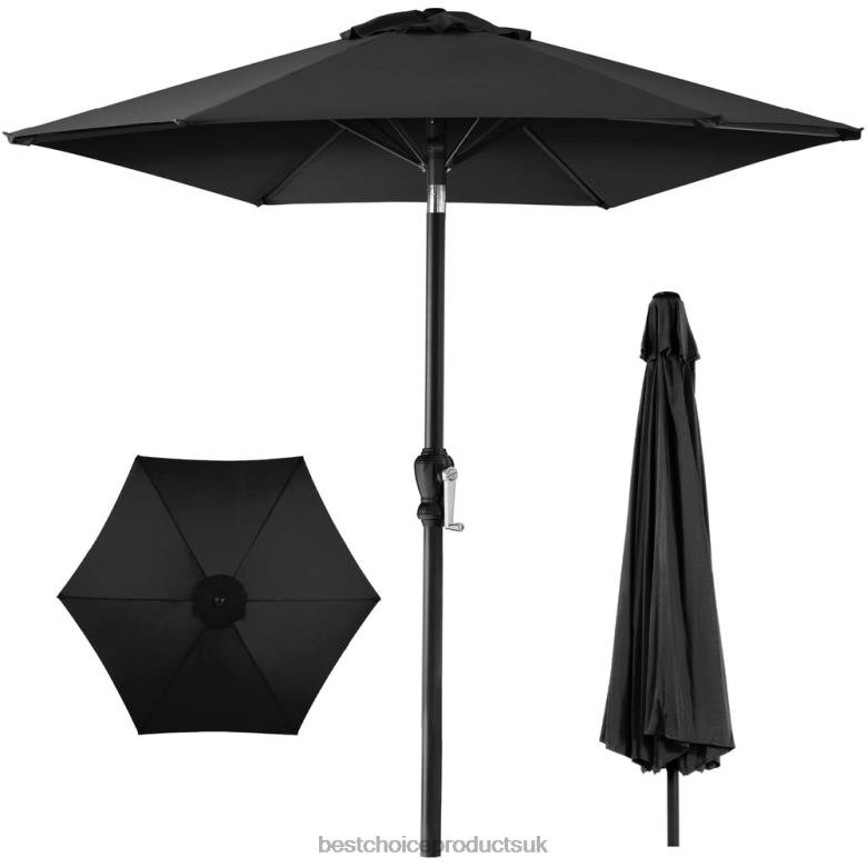 Outdoor Living | Best Choice ProductsOutdoor Steel Market Patio Umbrella Decoration w/ Tilt, Crank Lift N62R1375 Black