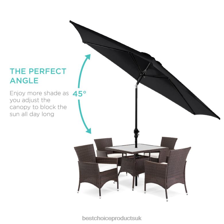 Outdoor Living | Best Choice ProductsOutdoor Steel Market Patio Umbrella Decoration w/ Tilt, Crank Lift N62R1375 Black