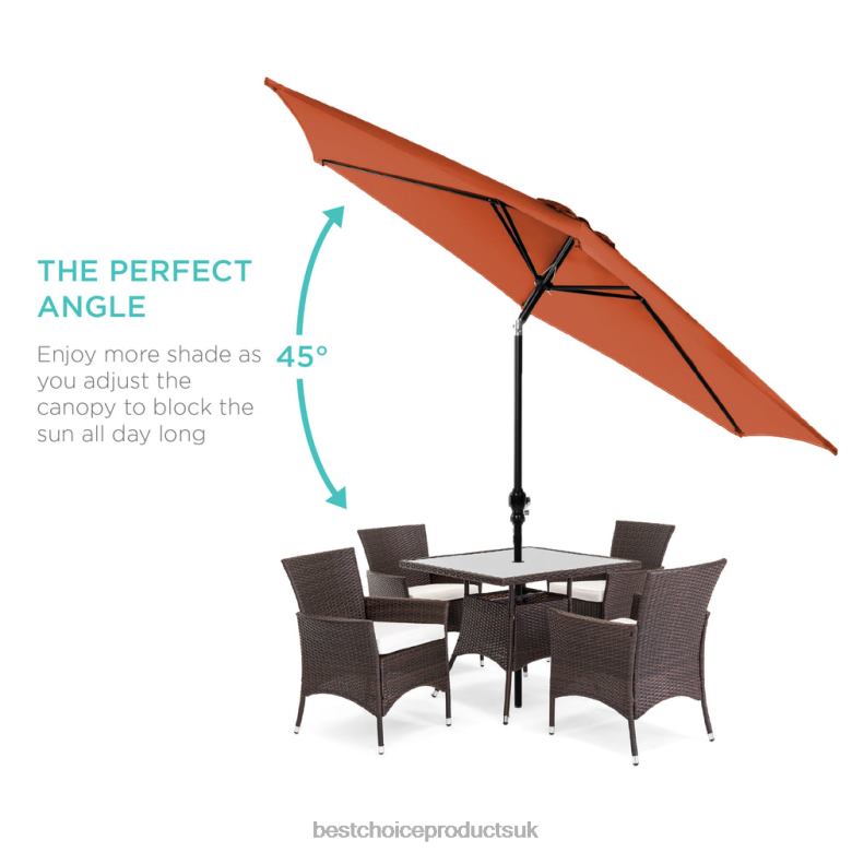 Outdoor Living | Best Choice ProductsOutdoor Steel Market Patio Umbrella Decoration w/ Tilt, Crank Lift N62R1376 Rust