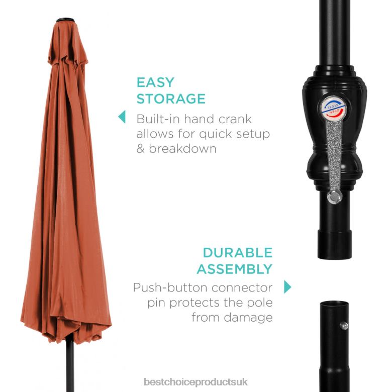 Outdoor Living | Best Choice ProductsOutdoor Steel Market Patio Umbrella Decoration w/ Tilt, Crank Lift N62R1376 Rust